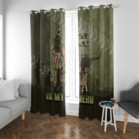 Military Fathers Day Window Curtain My Dad Is My Hero