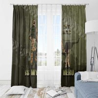Military Fathers Day Window Curtain My Dad Is My Hero
