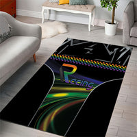 Racing Pride Area Rug Racing Rainbow Cyberpunk Style