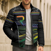 Custom Racing Pride Bomber Puffer Jacket Racing Rainbow Cyberpunk Style