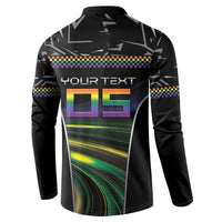 Custom Racing Pride Button Sweatshirt Racing Rainbow Cyberpunk Style