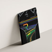 Racing Pride Canvas Wall Art Racing Rainbow Cyberpunk Style