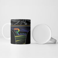 Custom Racing Pride Ceramic Mug Racing Rainbow Cyberpunk Style