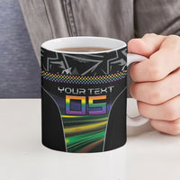 Custom Racing Pride Ceramic Mug Racing Rainbow Cyberpunk Style