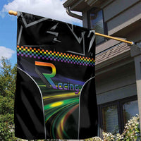 Racing Pride Garden Flag Racing Rainbow Cyberpunk Style