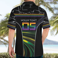 Custom Racing Pride Hawaiian Shirt Racing Rainbow Cyberpunk Style