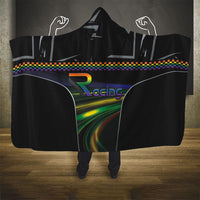 Racing Pride Hooded Blanket Racing Rainbow Cyberpunk Style