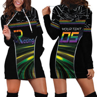 Custom Racing Pride Hoodie Dress Racing Rainbow Cyberpunk Style