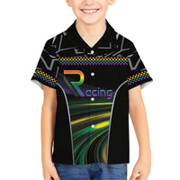 Custom Racing Pride Kid Hawaiian Shirt Racing Rainbow Cyberpunk Style