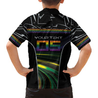 Custom Racing Pride Kid Hawaiian Shirt Racing Rainbow Cyberpunk Style