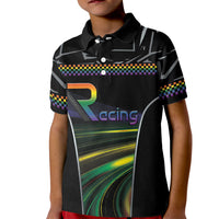 Custom Racing Pride Kid Polo Shirt Racing Rainbow Cyberpunk Style