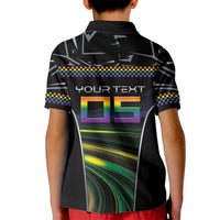 Custom Racing Pride Kid Polo Shirt Racing Rainbow Cyberpunk Style