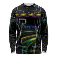 Custom Racing Pride Long Sleeve Shirt Racing Rainbow Cyberpunk Style