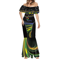 Custom Racing Pride Mermaid Dress Racing Rainbow Cyberpunk Style