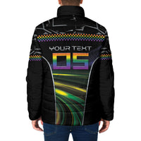 Custom Racing Pride Padded Jacket Racing Rainbow Cyberpunk Style