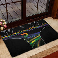 Racing Pride Rubber Doormat Racing Rainbow Cyberpunk Style