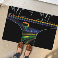 Racing Pride Rubber Doormat Racing Rainbow Cyberpunk Style