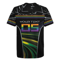 Custom Racing Pride Rugby Jersey Racing Rainbow Cyberpunk Style