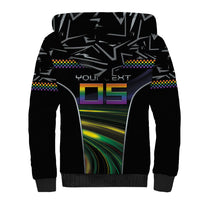 Custom Racing Pride Sherpa Hoodie Racing Rainbow Cyberpunk Style