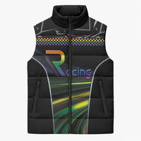 Custom Racing Pride Sleeveless Puffer Jacket Racing Rainbow Cyberpunk Style