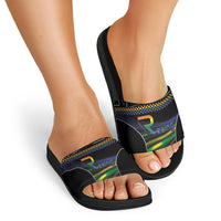 Racing Pride Slide Sandals Racing Rainbow Cyberpunk Style