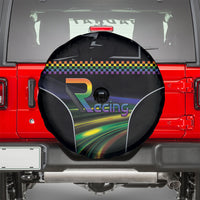 Racing Pride Spare Tire Cover Racing Rainbow Cyberpunk Style