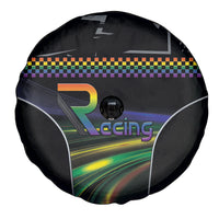 Racing Pride Spare Tire Cover Racing Rainbow Cyberpunk Style