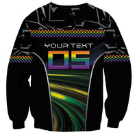 Custom Racing Pride Sweatshirt Racing Rainbow Cyberpunk Style