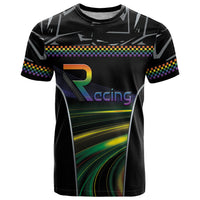 Custom Racing Pride T Shirt Racing Rainbow Cyberpunk Style