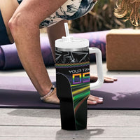 Custom Racing Pride Tumbler With Handle Racing Rainbow Cyberpunk Style