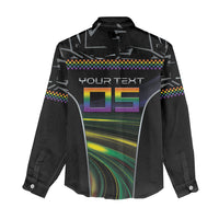 Custom Racing Pride Women Casual Shirt Racing Rainbow Cyberpunk Style