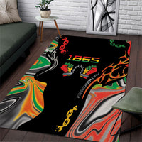 African Juneteenth Freedom Day 1865 Area Rug Colors Liquid Marble With Broken Chains