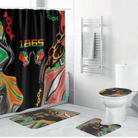 African Juneteenth Freedom Day 1865 Bathroom Set Colors Liquid Marble With Broken Chains