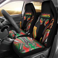 African Juneteenth Freedom Day 1865 Car Seat Cover Colors Liquid Marble With Broken Chains