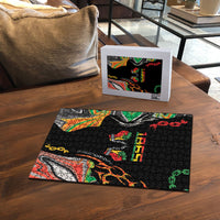 African Juneteenth Freedom Day 1865 Puzzle Colors Liquid Marble With Broken Chains