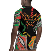 African Juneteenth Freedom Day 1865 Rugby Jersey Colors Liquid Marble With Broken Chains
