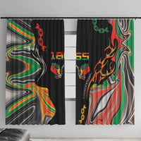 African Juneteenth Freedom Day 1865 Window Curtain Colors Liquid Marble With Broken Chains