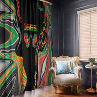 African Juneteenth Freedom Day 1865 Window Curtain Colors Liquid Marble With Broken Chains