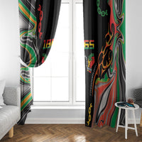 African Juneteenth Freedom Day 1865 Window Curtain Colors Liquid Marble With Broken Chains