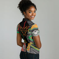 African Juneteenth Freedom Day 1865 Women Polo Shirt Colors Liquid Marble With Broken Chains