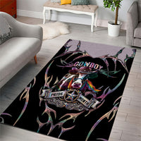 Cowboy Pride Month Sounds Gay Im in Area Rug Y2K Tribal Chrome With Rainbow Scarf Cow
