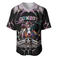 Cowboy Pride Month Sounds Gay Im in Baseball Jersey Y2K Tribal Chrome With Rainbow Scarf Cow