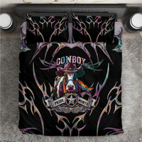 Cowboy Pride Month Sounds Gay Im in Bedding Set Y2K Tribal Chrome With Rainbow Scarf Cow