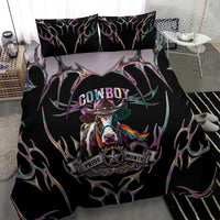 Cowboy Pride Month Sounds Gay Im in Bedding Set Y2K Tribal Chrome With Rainbow Scarf Cow