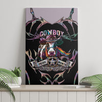 Cowboy Pride Month Sounds Gay Im in Canvas Wall Art Y2K Tribal Chrome With Rainbow Scarf Cow