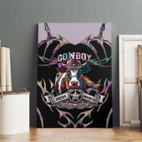 Cowboy Pride Month Sounds Gay Im in Canvas Wall Art Y2K Tribal Chrome With Rainbow Scarf Cow