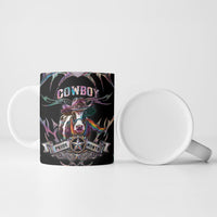 Cowboy Pride Month Sounds Gay Im in Ceramic Mug Y2K Tribal Chrome With Rainbow Scarf Cow