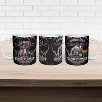 Cowboy Pride Month Sounds Gay Im in Ceramic Mug Y2K Tribal Chrome With Rainbow Scarf Cow