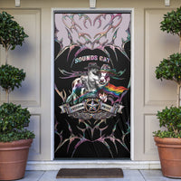 Cowboy Pride Month Sounds Gay Im in Door Cover Y2K Tribal Chrome With Rainbow Scarf Cow
