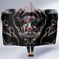 Cowboy Pride Month Sounds Gay Im in Hooded Blanket Y2K Tribal Chrome With Rainbow Scarf Cow